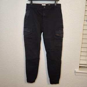 TWICE Cargo Black Mens Pants Slim Fit Sz 34 Pockets Jogger KPOP Tapered Gorpcore